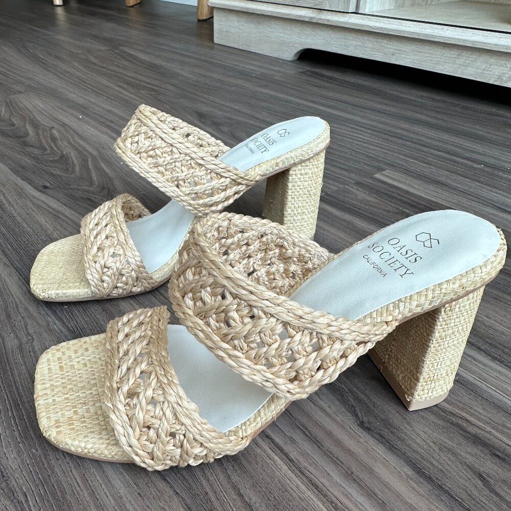 VICI Barbara Raffia Open Toe Heeled Sandals Size 6 - Picture 3 of 9